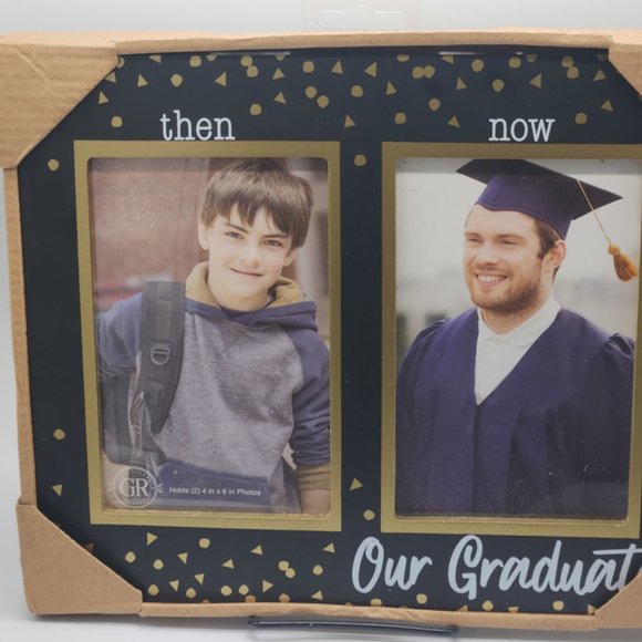 Our Graduate Then and Now Picture Frame Holds Two 4x6 Photos - Picture 1 of 2